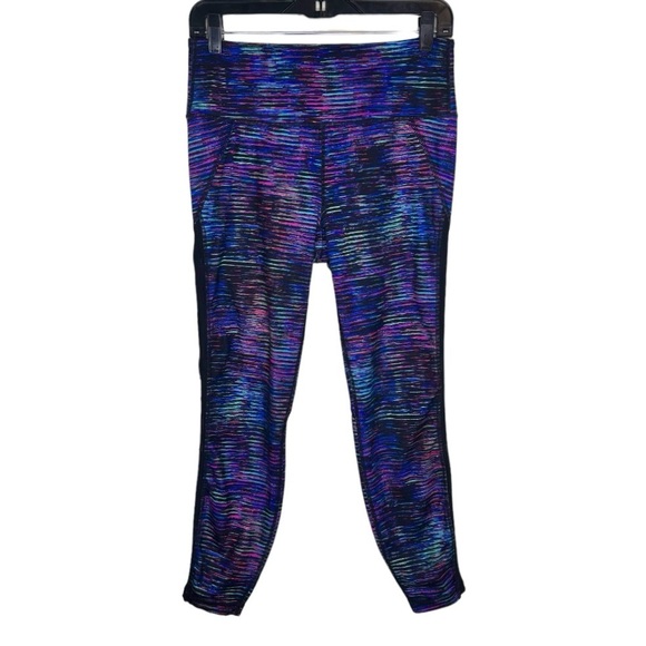 Athleta Interstellar High Rise Mesh Detail 7/8 Multicolor Tights Size Medium - Picture 2 of 10